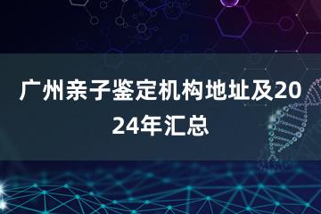 广州亲子鉴定机构地址及2024年汇总