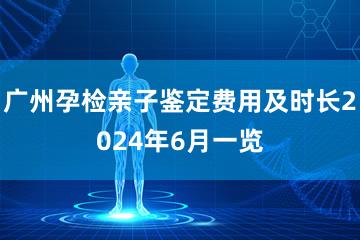 广州孕检亲子鉴定费用及时长2024年6月一览