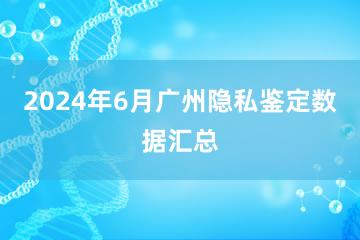 2024年6月广州隐私鉴定数据汇总