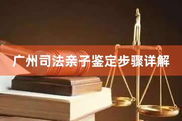 广州司法亲子鉴定步骤详解