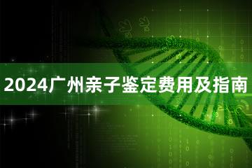 2024广州亲子鉴定费用及指南