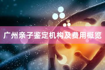 广州亲子鉴定机构及费用概览