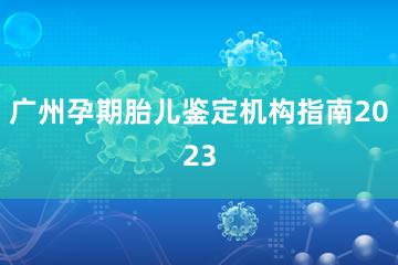 广州孕期胎儿鉴定机构指南2023