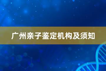 广州亲子鉴定机构及须知